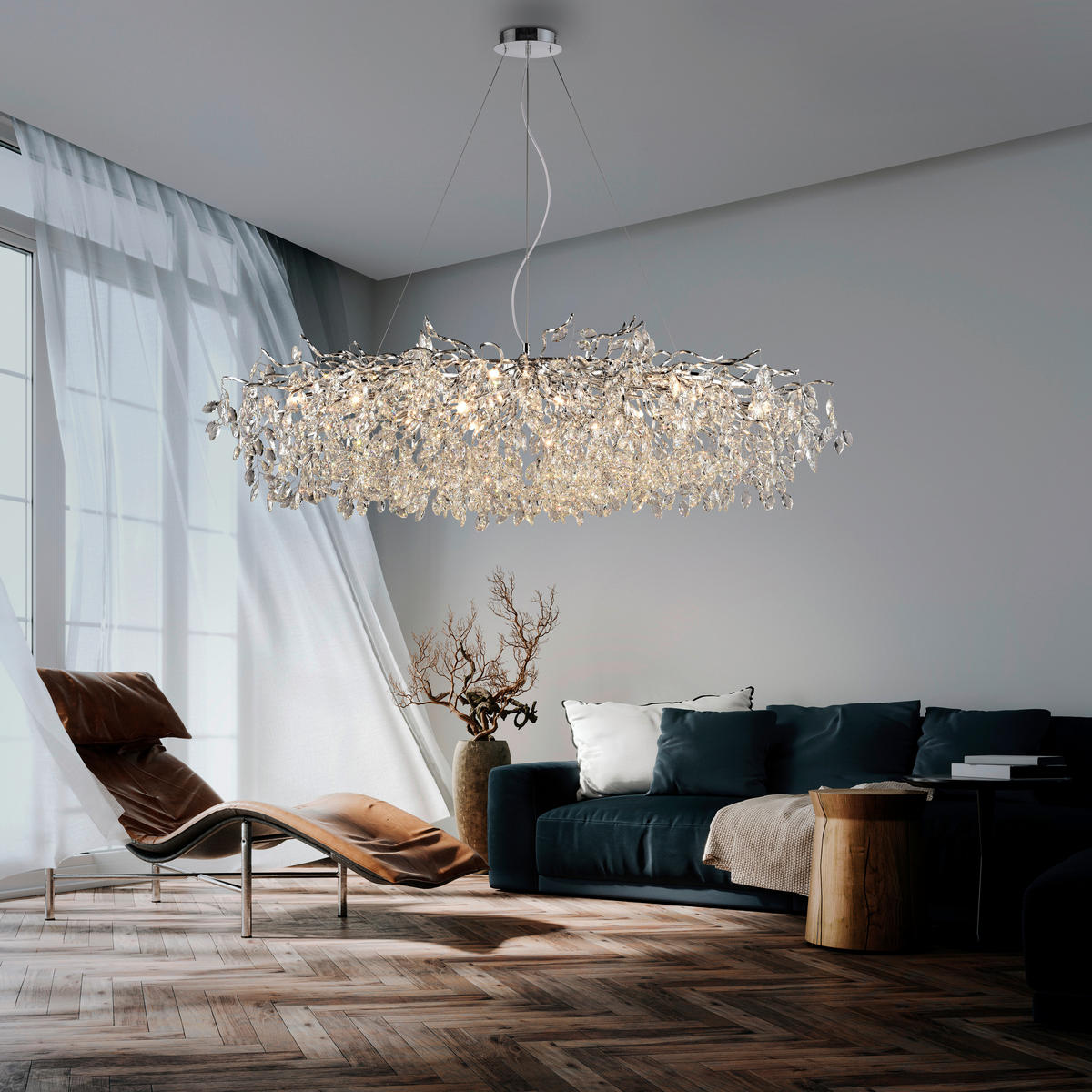 CANDELABRU - culoare crom, Design, plastic/metal (150/70/250cm)