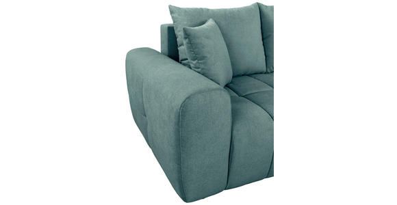 ECKSOFA Petrol Velours  - Petrol/Schwarz, KONVENTIONELL, Kunststoff/Textil (298/168cm) - Carryhome