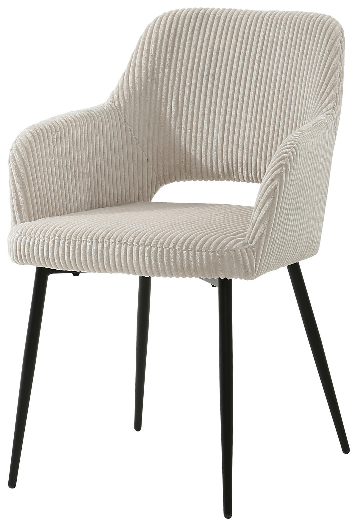 ARMLEHNSTUHL  in Eisen Cord  - Taupe/Schwarz, KONVENTIONELL, Holz/Textil (57/83.5/63cm) - MID.YOU