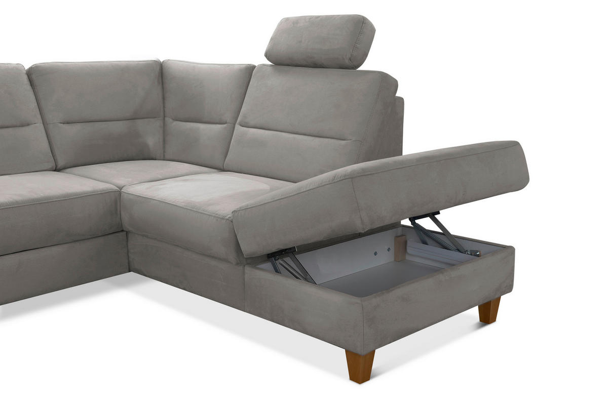WOHNLANDSCHAFT in Mikrofaser Anthrazit  - Eichefarben/Anthrazit, Konventionell, Holz/Textil (163/308/212cm) - Sit & More