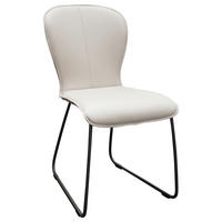 STUHL  in Stahl Echtleder pigmentiert Metall, Leder  - Anthrazit/Beige, Design, Leder/Metall (48/91/61cm) - Bert Plantagie