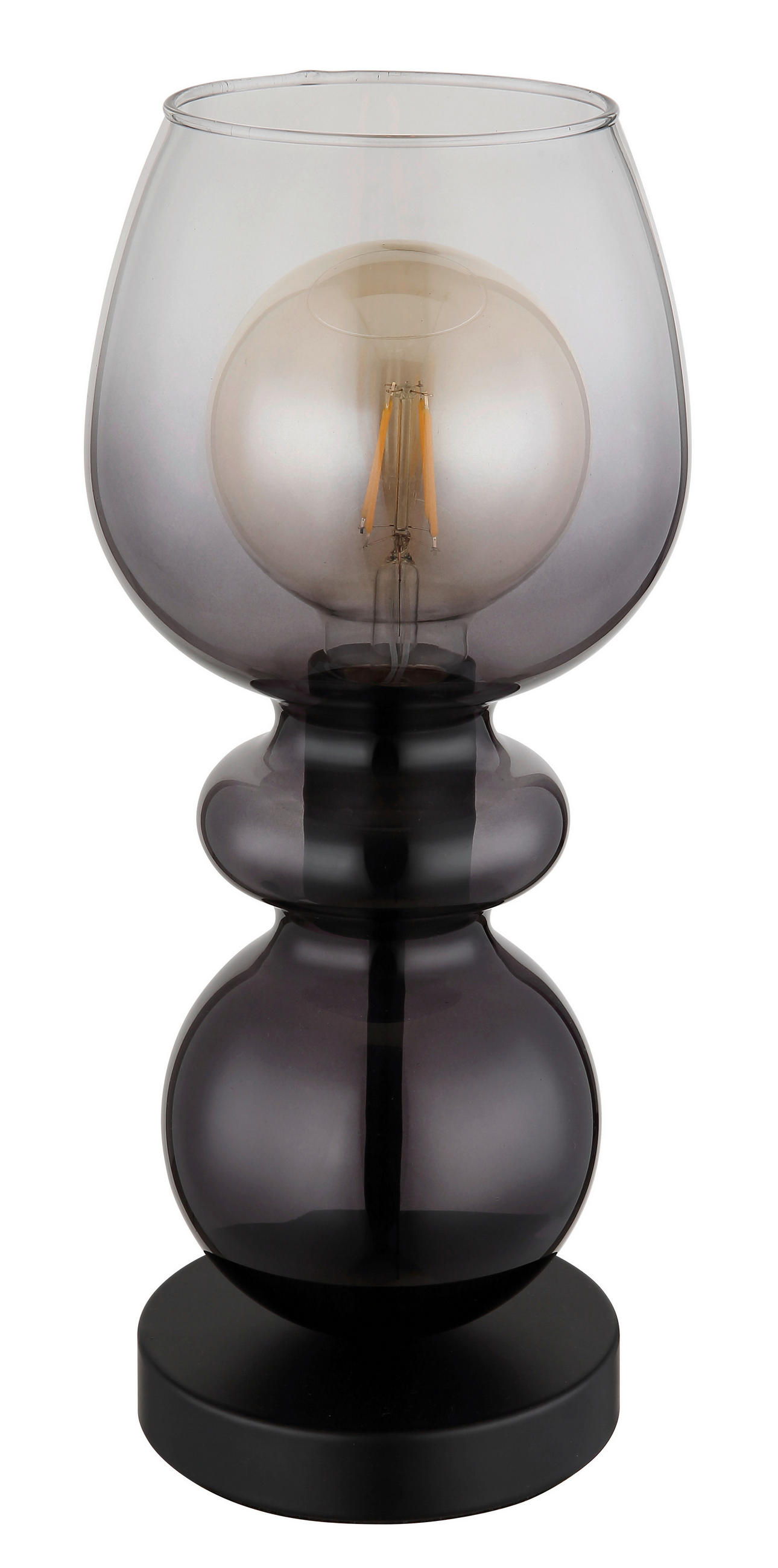 TISCHLEUCHTE - Klar/Schwarz, Basics, Glas/Kunststoff (15/34,4cm) - Globo