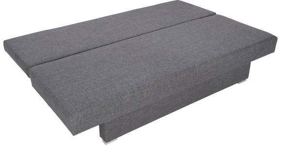 SCHLAFSOFA Webstoff Grau, Dunkelgrau  - Dunkelgrau/Alufarben, Design, Kunststoff/Textil (190/74-86/80cm) - Carryhome