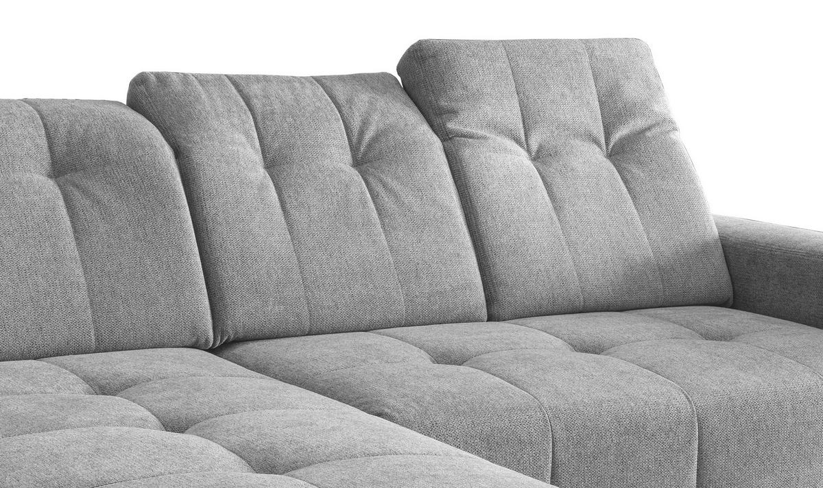 ECKSOFA Silberfarben Chenille  - Silberfarben/Schwarz, MODERN, Textil/Metall (180/258cm) - Livetastic