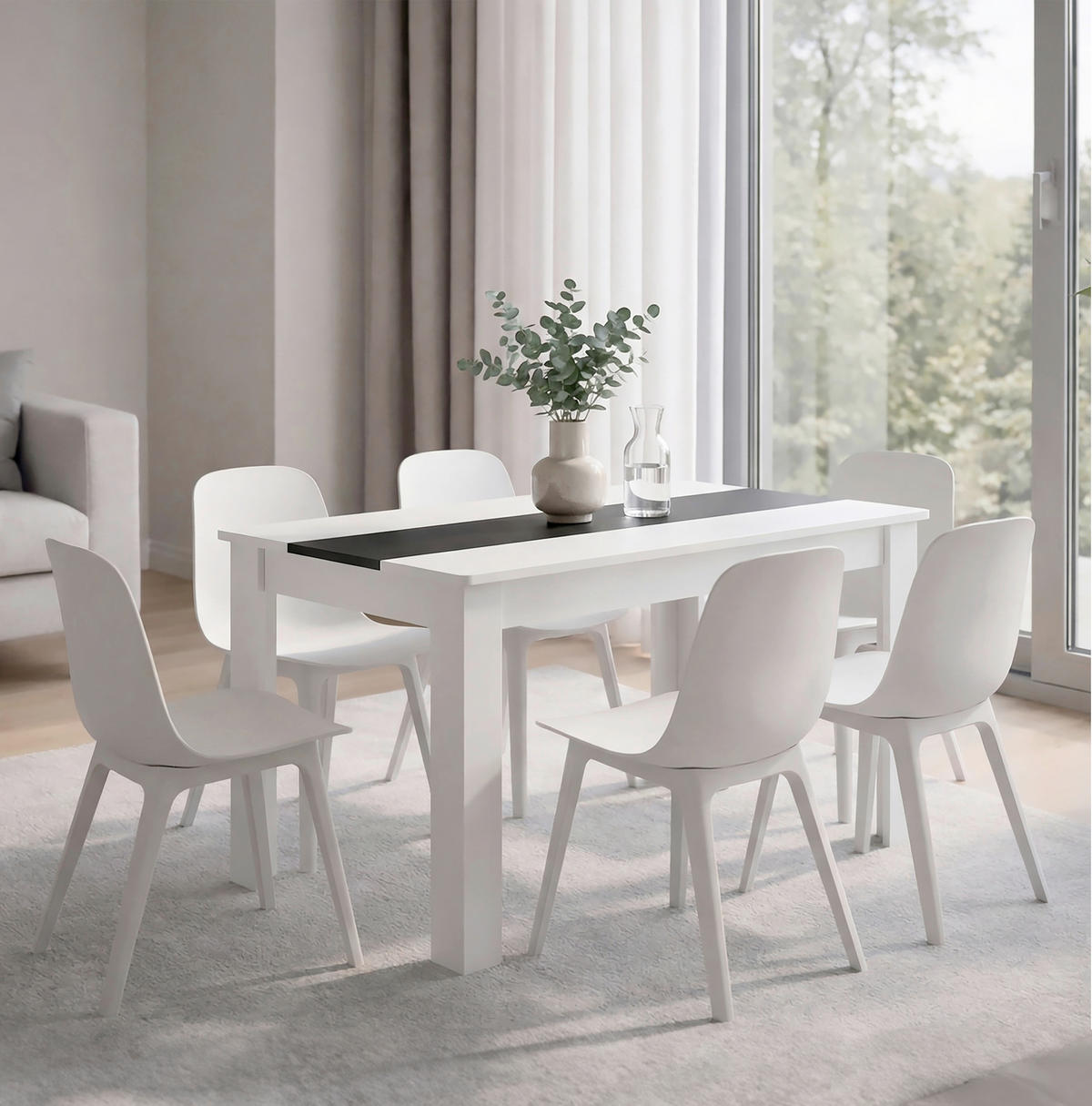 ESSTISCH      - Anthrazit/Weiß, MODERN, Holzwerkstoff (140/80/75cm) - MID.YOU