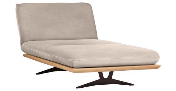 OTTOMANE Palermo in Flachgewebe Sandfarben  - Sandfarben/Beige, Design, Holz/Textil (114/92/165cm) - Dieter Knoll