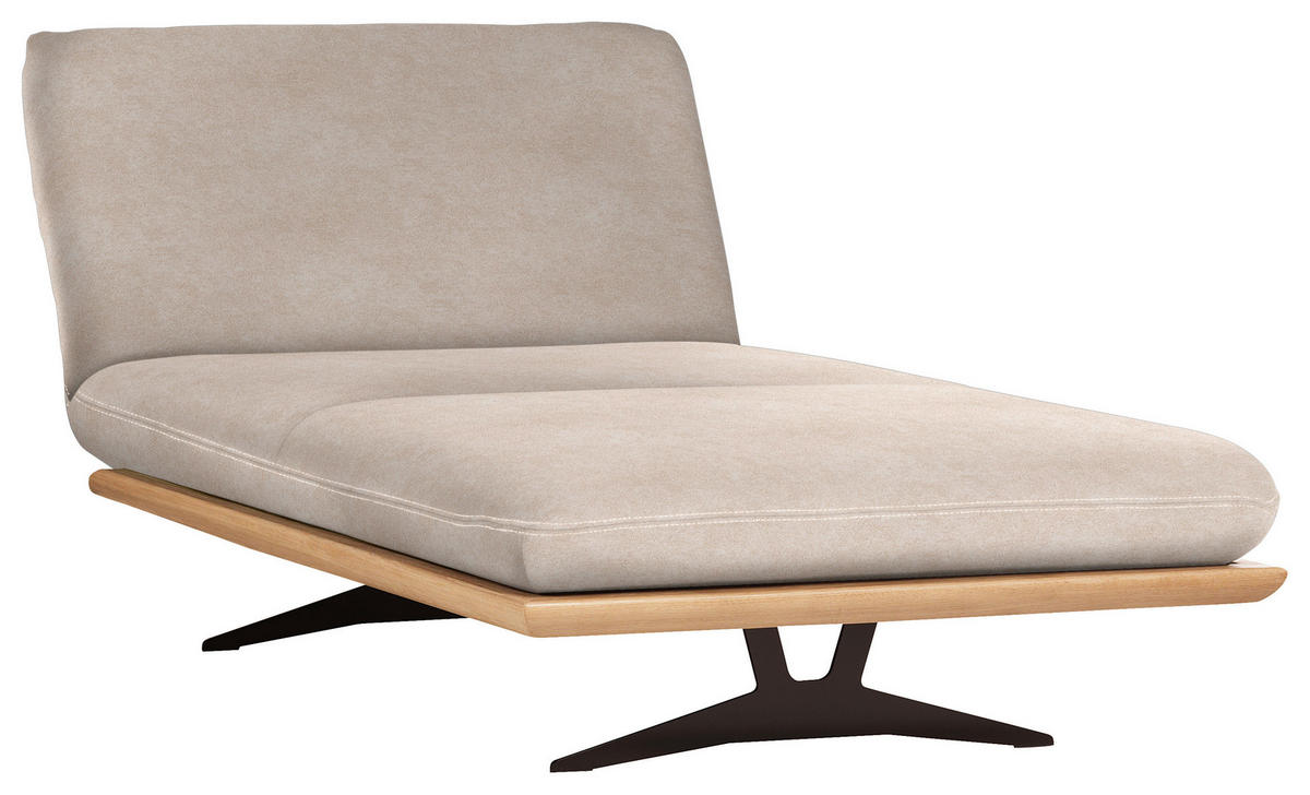 OTTOMANE Flachgewebe Sandfarben  - Sandfarben/Beige, Design, Holz/Textil (114/92/165cm) - Dieter Knoll