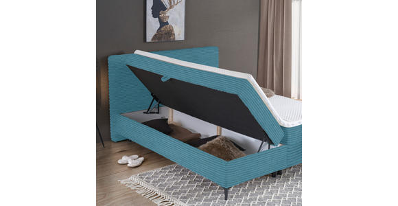 BOXBETT 180/200 cm in Hellblau - Schwarz/Hellblau, Design, Holz/Holzwerkstoff (180/200cm) - Xora