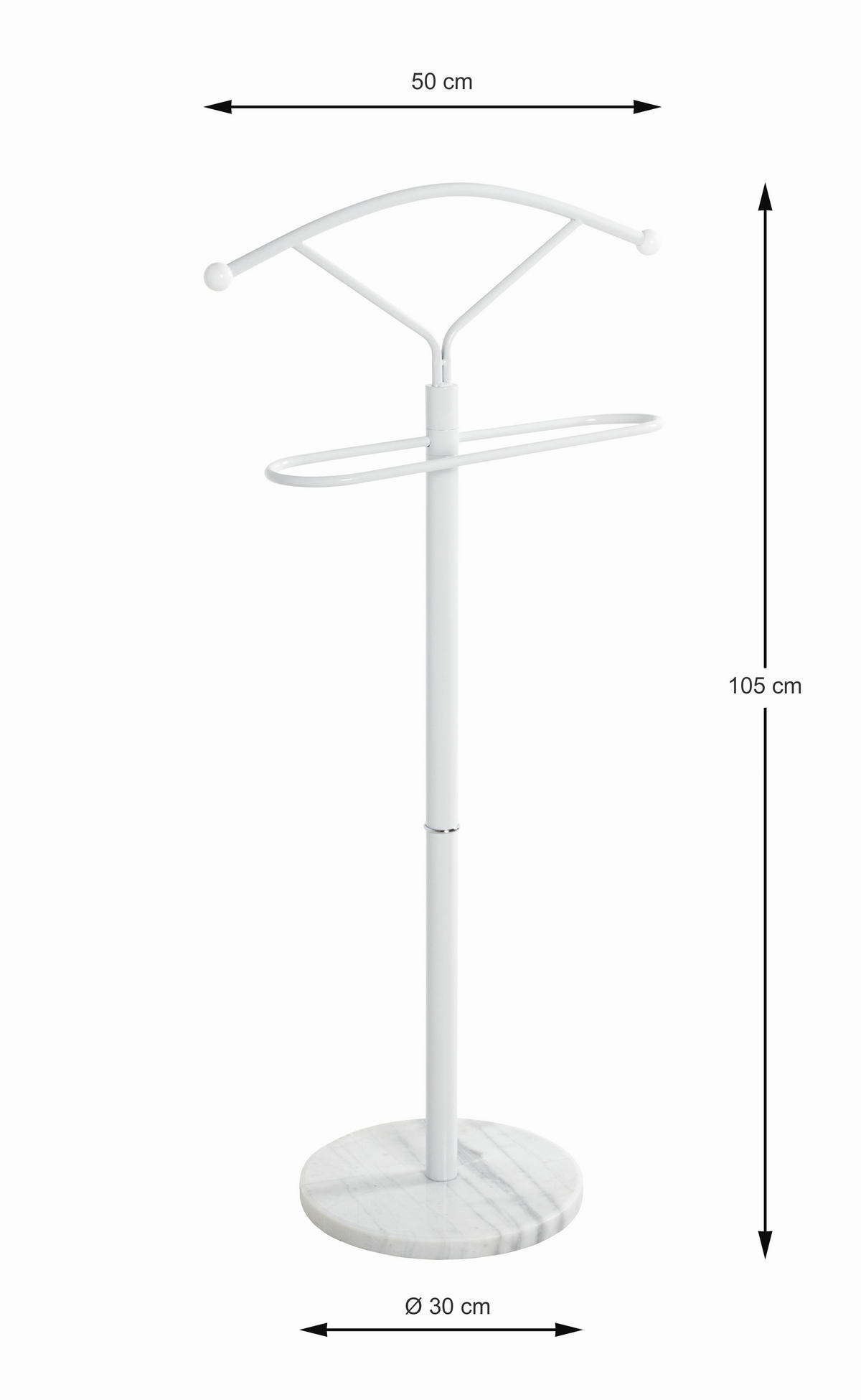 SZOBAINAS - fehér, Design, kő/fém (50/105/32cm) - Carryhome