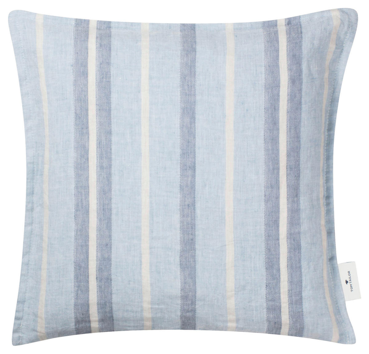 KISSENHÜLLE Linen 40/40 cm  - Naturfarben/Hellblau, Konventionell, Textil (40/40cm) - Tom Tailor