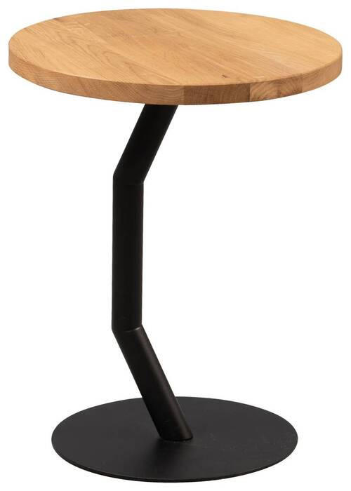 BEISTELLTISCH 35/35/45 cm Wildeiche Schwarz, Wildeiche rund  - Wildeiche/Schwarz, Basics, Holz/Metall (35/35/45cm)