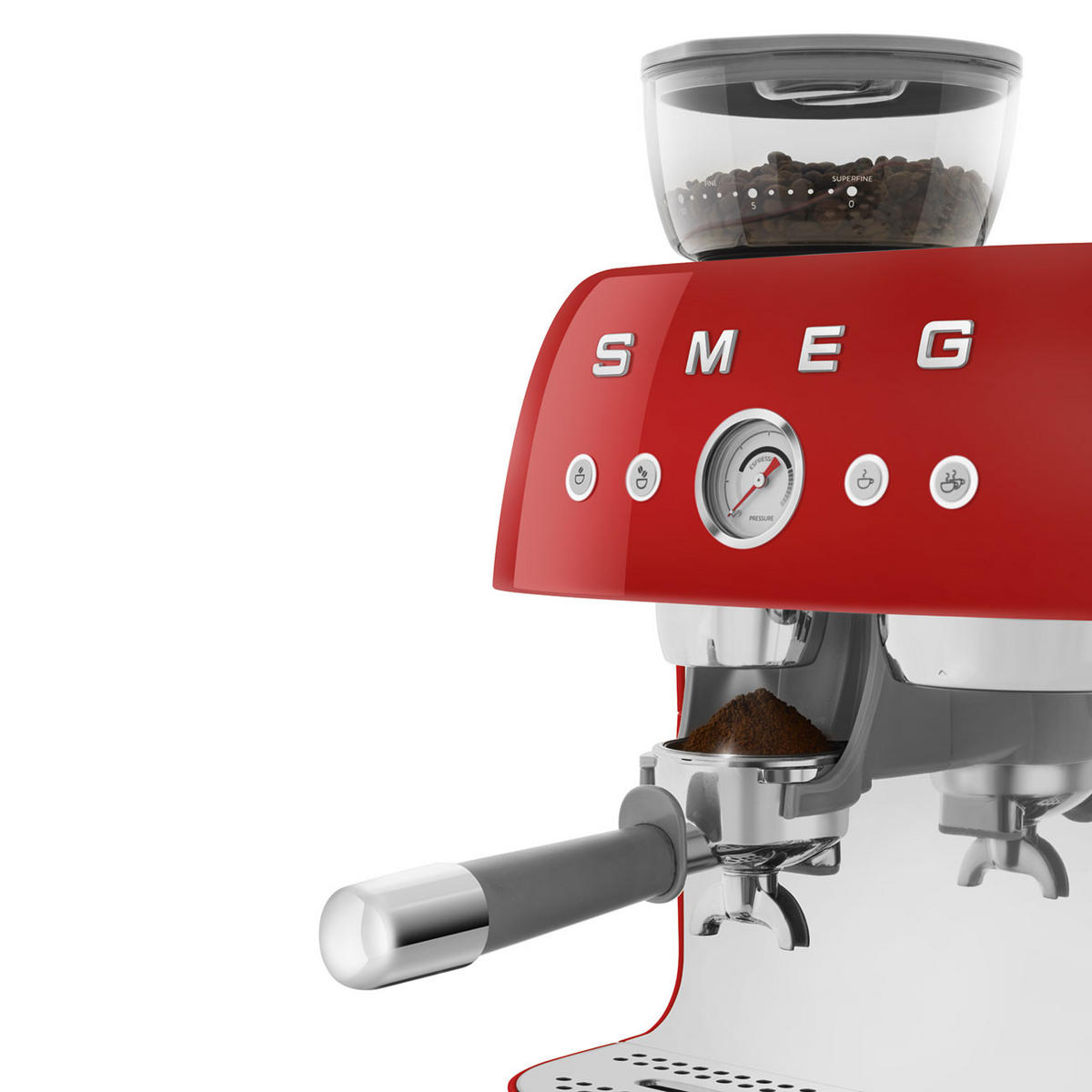 ESPRESSOMASCHINE  - Rot, Basics, Kunststoff/Metall (33,4/44,3/43cm) - SMEG