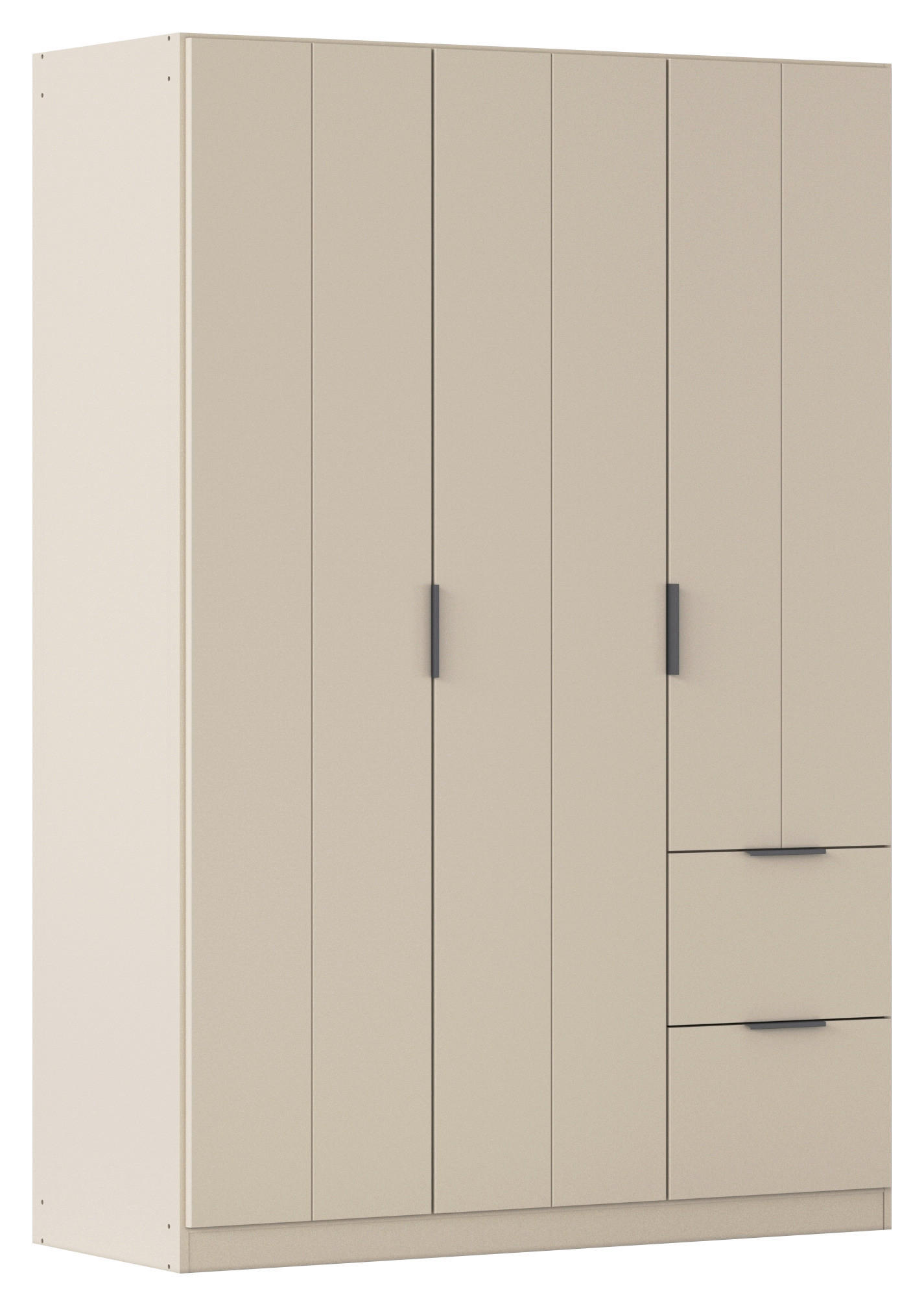 GARDEROB MED GÅNGJÄRN 136/197/54 cm 3-dörrar - champagne/grå, Modern, metall/trämaterial (136/197/54cm) - Rauch Möbel