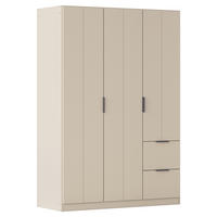 GARDEROB MED GÅNGJÄRN 136/197/54 cm 3-dörrar - champagne/grå, Modern, metall/trämaterial (136/197/54cm) - Rauch Möbel