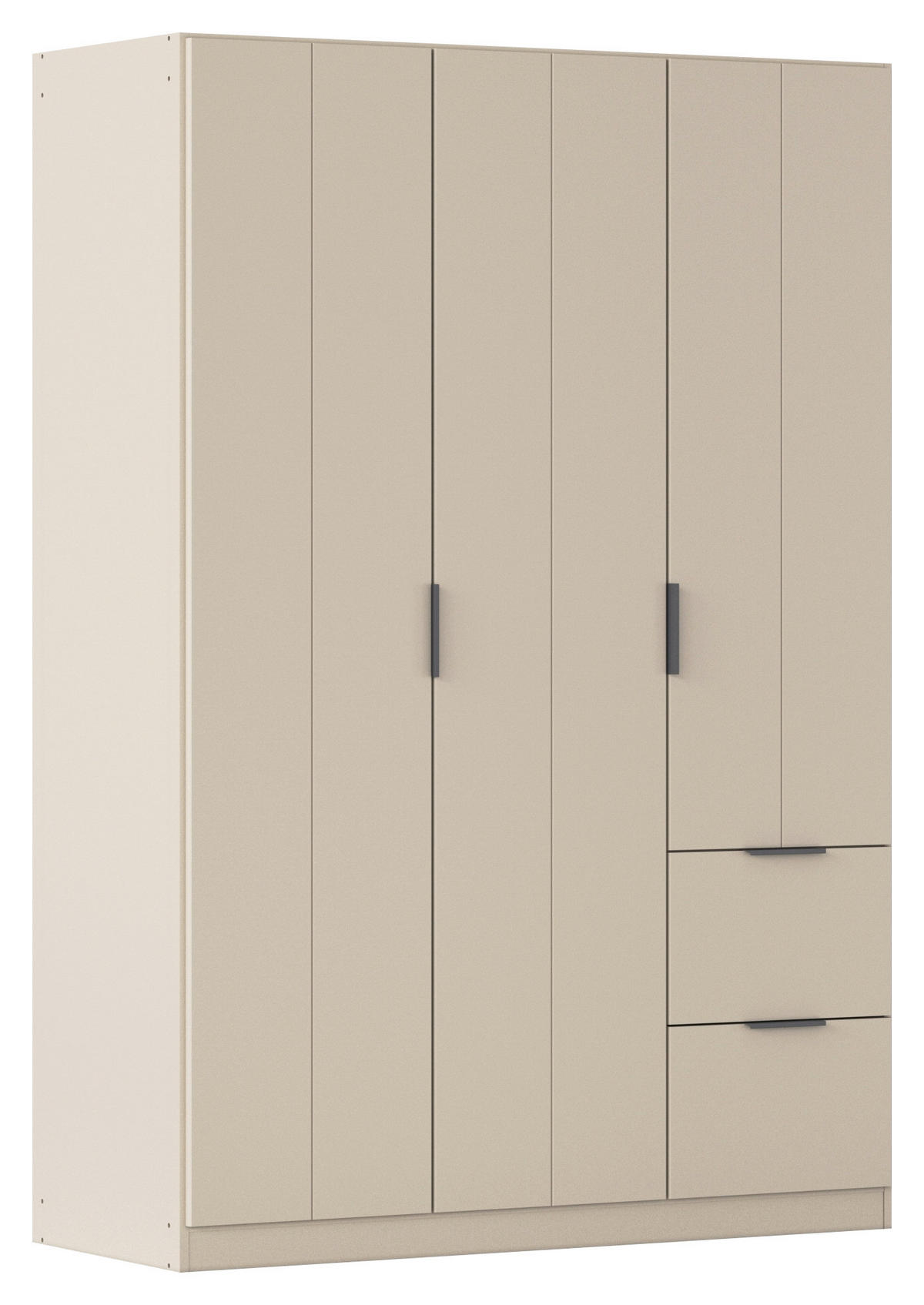 GARDEROB MED GÅNGJÄRN 136/197/54 cm 3-dörrar - champagne/grå, Modern, metall/trämaterial (136/197/54cm) - Rauch Möbel