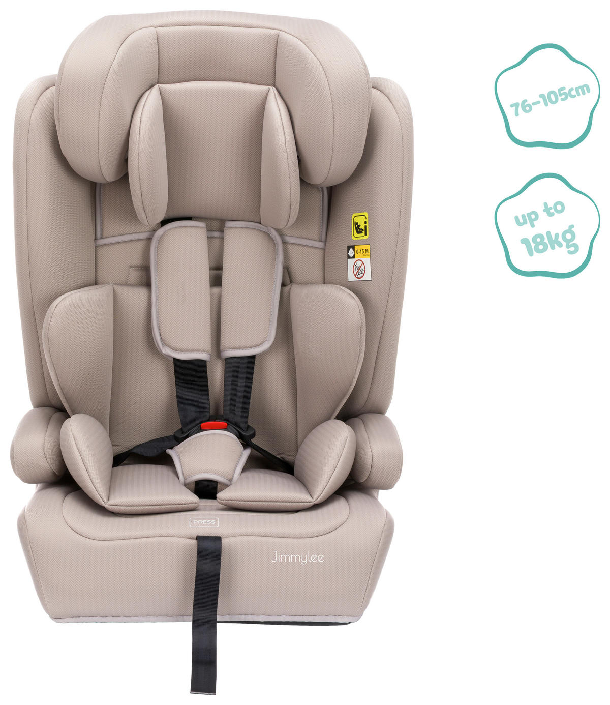 KINDERAUTOSITZ   - Beige, Basics, Kunststoff/Textil (73/44/48cm) - Jimmylee