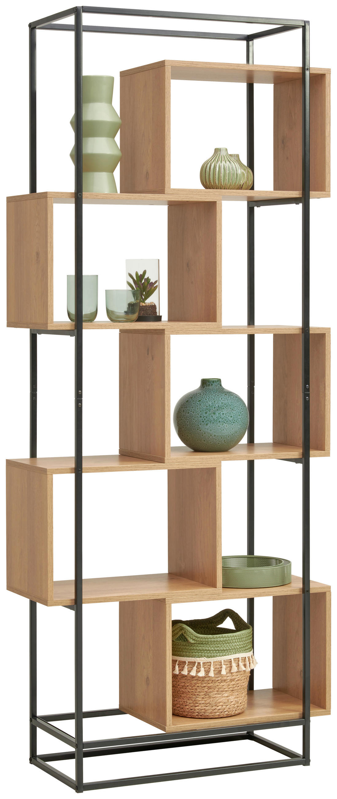 HYLLA i 80/194/33,2 cm naturfärgad, svart, brun  - brun/svart, Design, metall/trämaterial (80/194/33,2cm) - Xora
