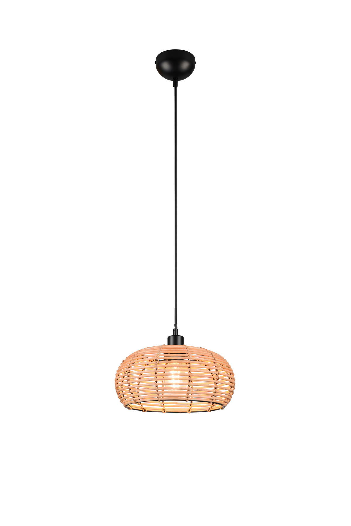 HÄNGLAMPA Inga 29/150 cm  - brun/svart, Natur, metall/trä (29/150cm) - Trio Leuchten