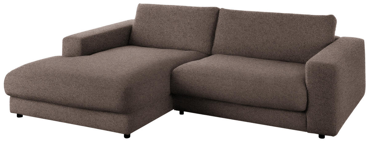 ECKSOFA in Flachgewebe Braun  - Schwarz/Braun, Design, Kunststoff/Textil (190/270cm) - Lomoco