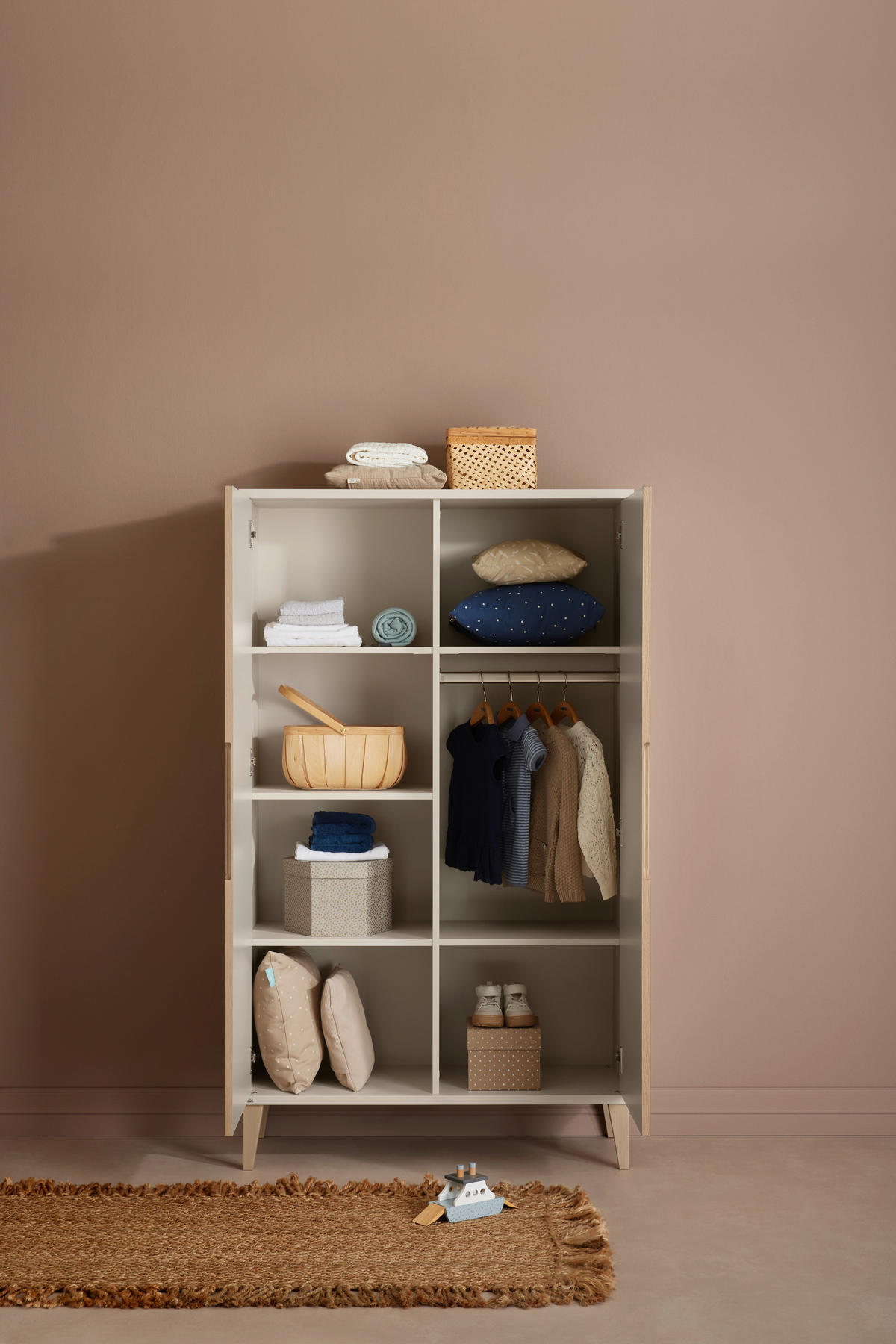 ORMAR ZA DJEČJU ODJEĆU  Jonte  - boje hrasta/bež, Basics, drvni materijal (95/164/40cm) - Paidi