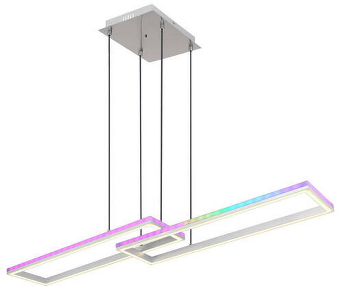 LED-HÄNGLAMPA 119,5/25,5/120 cm  - opal/silver, Trend, metall/plast (119,5/25,5/120cm) - Globo