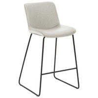 BARHOCKER Flachgewebe Schwarz, Sandfarben Stahl  - Sandfarben/Schwarz, Design, Textil/Metall (48/93/50cm) - Novel