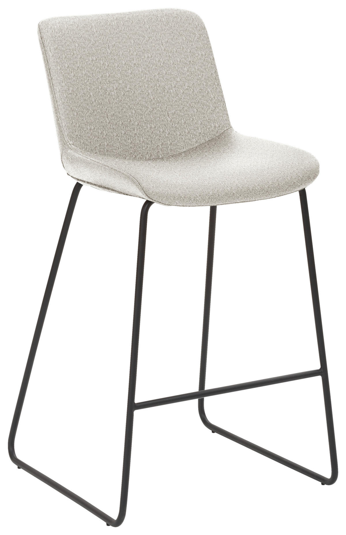 BARHOCKER Flachgewebe Schwarz, Sandfarben Stahl  - Sandfarben/Schwarz, Design, Textil/Metall (48/93/50cm) - Novel