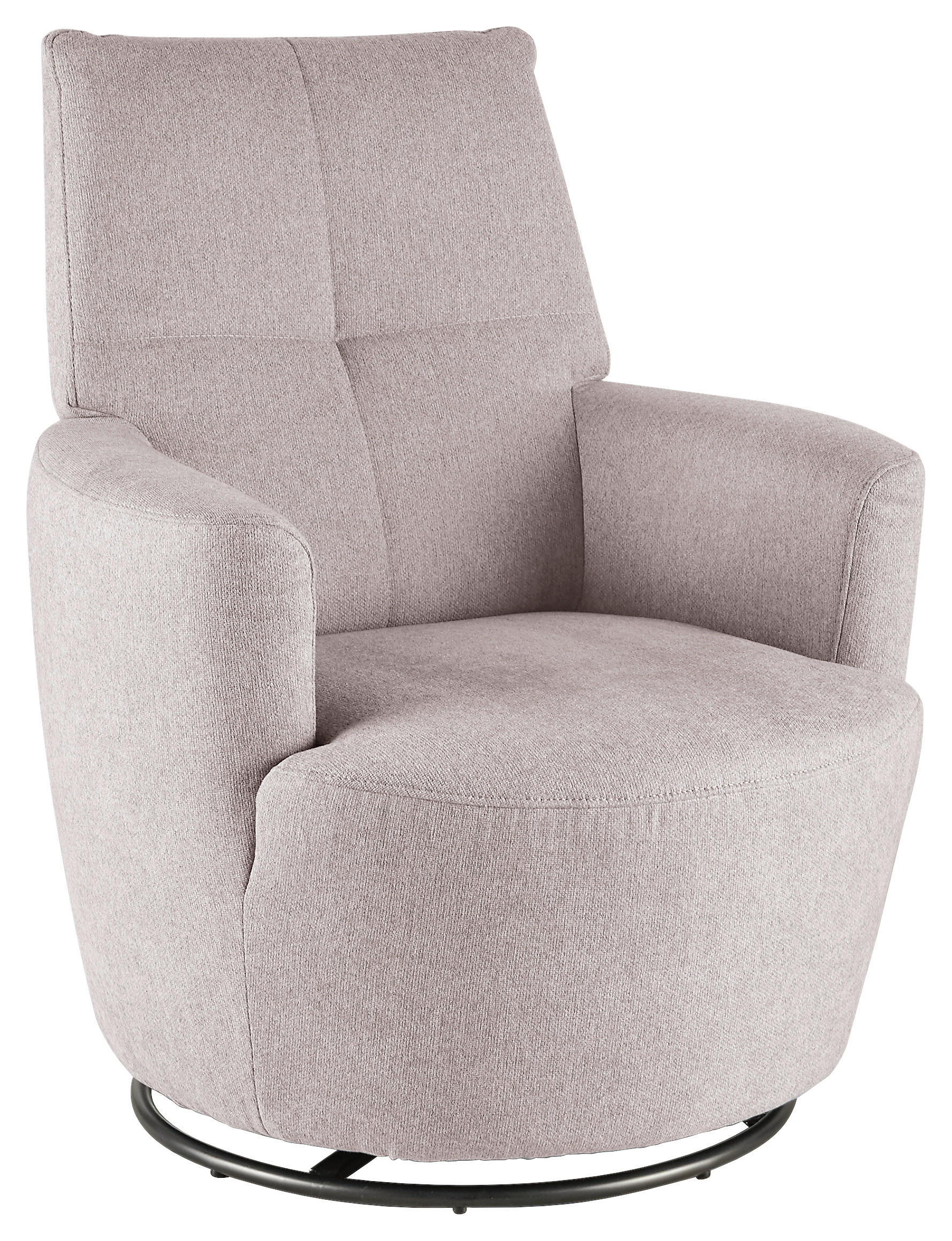 SESSEL Webstoff Hellrosa    - Hellrosa/Schwarz, Design, Textil/Metall (80/96/88cm) - SetOne by Musterring