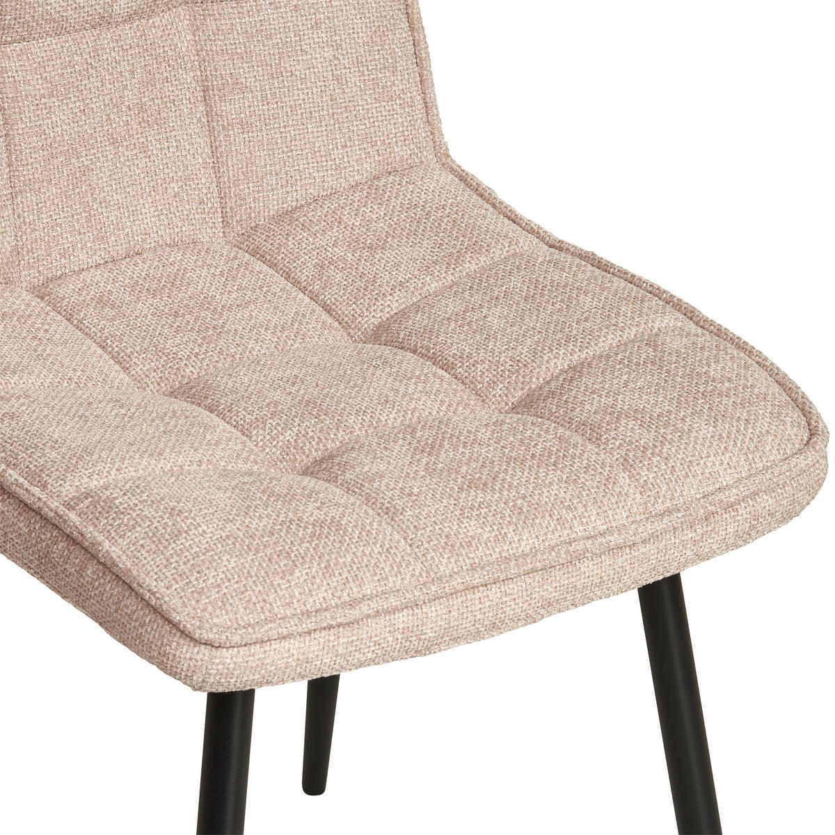 STUHL Leinenoptik Beige Pappel Sperrholz  - Beige/Schwarz, KONVENTIONELL, Holz/Textil (45/89/58cm) - MID.YOU