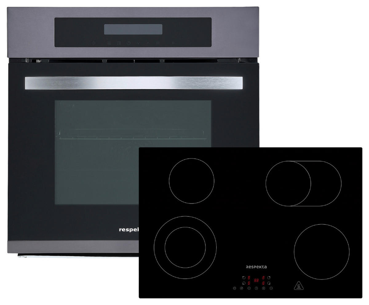 UGNSSET DigiSet8BS7700  - stålfärgad/svart, Trend, metall/glas (59,5/59/54,2cm) - Respekta