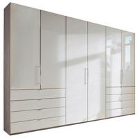 FALTTÜRENSCHRANK 300/236/58 cm 3-türig Champagner, Trüffeleichefarben  - Chromfarben/Champagner, KONVENTIONELL, Glas/Holzwerkstoff (300/236/58cm) - Venda