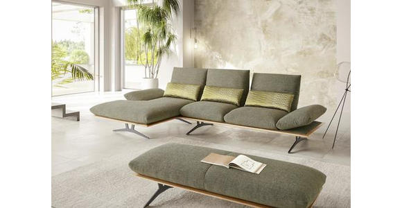 ECKSOFA in Flachgewebe Grün 159/314 cm - Schwarz/Grün, Design, Holz/Textil (159/314cm) - Dieter Knoll