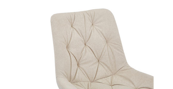 STUHL , Sitzfläche 360° drehbar , Mikrofaser  - Beige/Schwarz, Design, Textil/Metall (54/86/62.5cm) - Carryhome