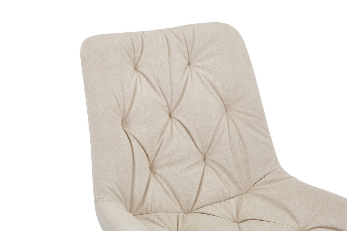 STUHL  in Eisen Mikrofaser Metall, Textil  - Beige/Schwarz, Design, Textil/Metall (54/86/62.5cm) - Carryhome