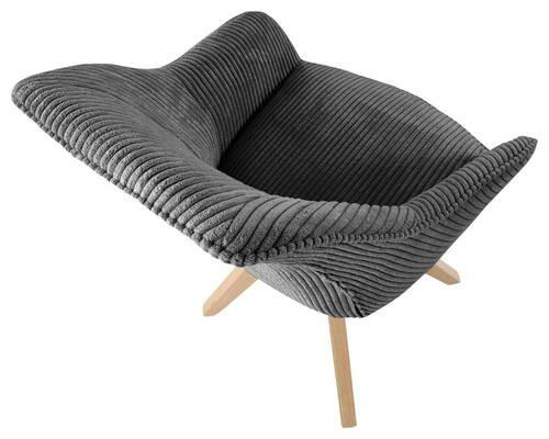 ARMLEHNSTUHL  in Cord  - Eichefarben/Grau, Design, Holz/Textil (60/83/65cm) - Landscape