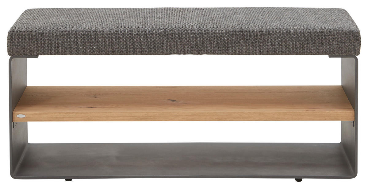 GARDEROBENBANK  in 96/44/39 cm  - Eichefarben/Anthrazit, Natur, Holz/Textil (96/44/39cm) - Voglauer