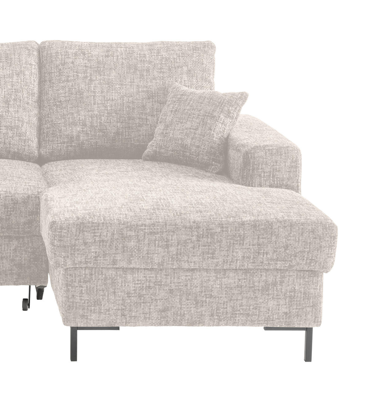 ECKSCHLAFSOFA  mit Rücken echt Struktur Creme  - Creme/Schwarz, KONVENTIONELL, Textil/Metall (237/143cm) - Livetastic