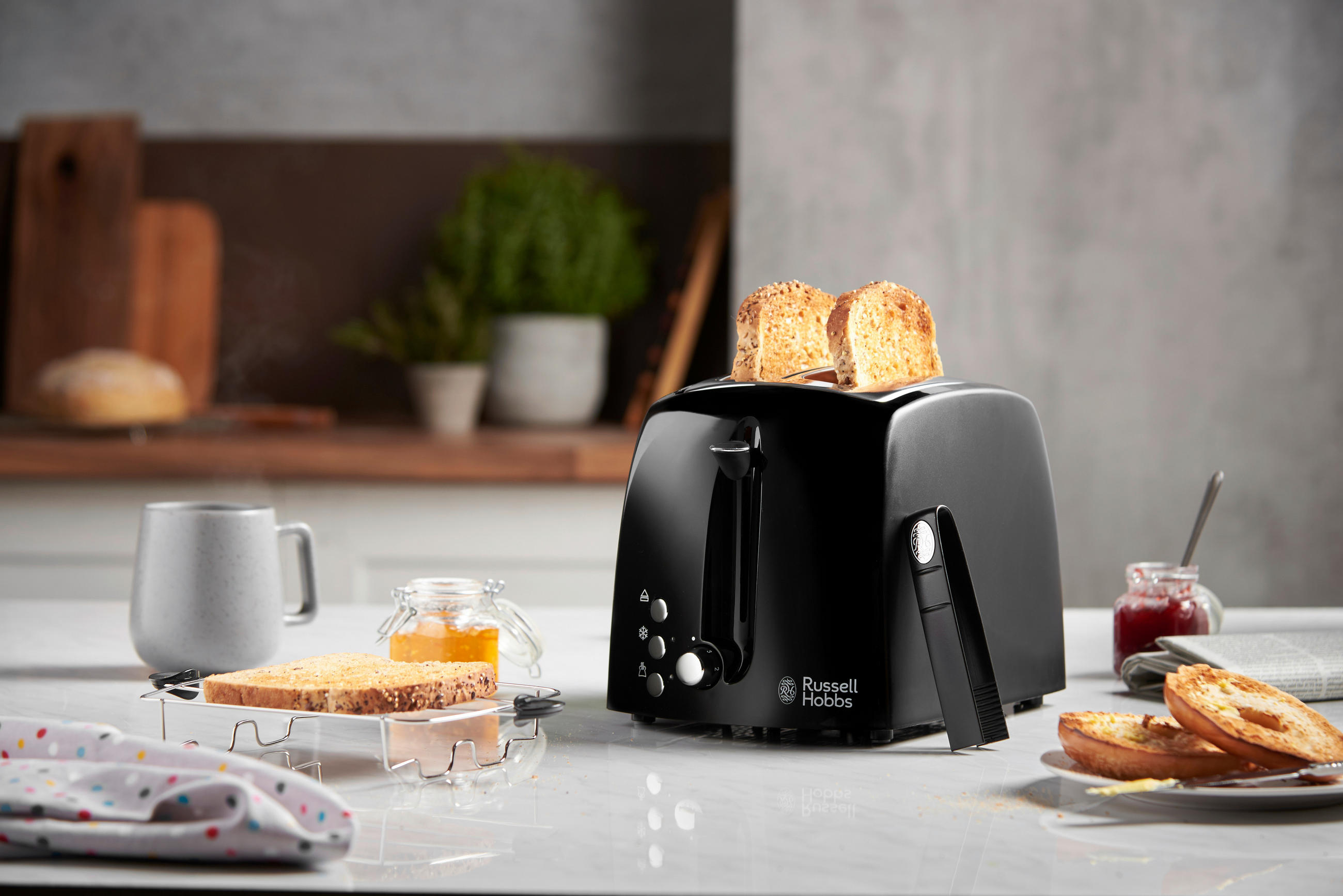 TOASTER  - Schwarz, Basics, Kunststoff/Metall (18,2/22,1/29,5cm) - Russel Hobbs