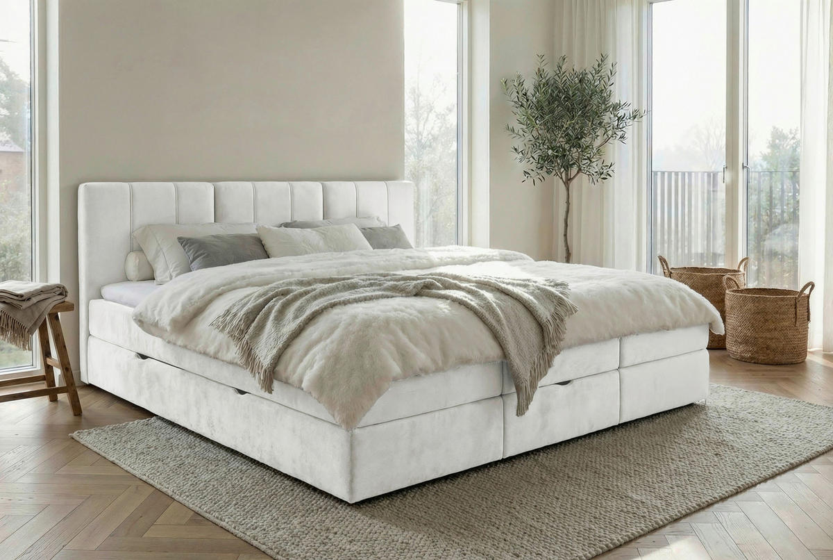 FAMILIENBETT - Creme/Schwarz, Design, Holzwerkstoff/Kunststoff (210/200cm) - Esposa