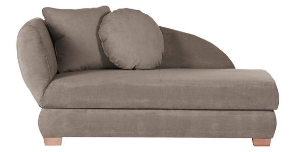RÉCAMIERE Recamiere, Sarah in Mikrofaser Taupe  - Taupe/Eichefarben, LIFESTYLE, Holz/Textil (88/85/176cm) - Xora