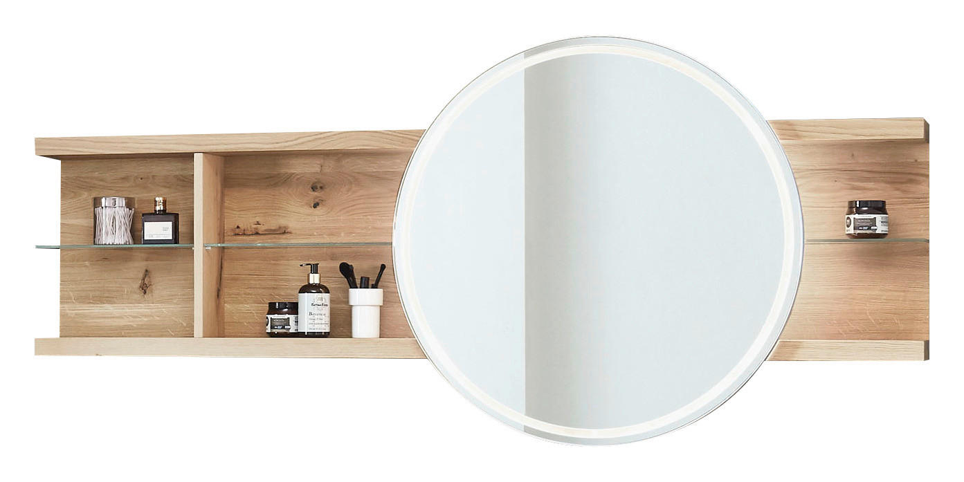 BADEZIMMERSPIEGEL 176,8/80/23 cm  - Eichefarben/Weiß, MODERN, Holz/Metall (176,8/80/23cm) - Valdera