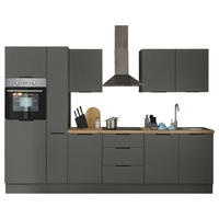 KÜCHENBLOCK MULTAN  in Graphitfarben  - Schwarz/Graphitfarben, Basics, Holzwerkstoff/Metall (300/211/60cm) - Xora
