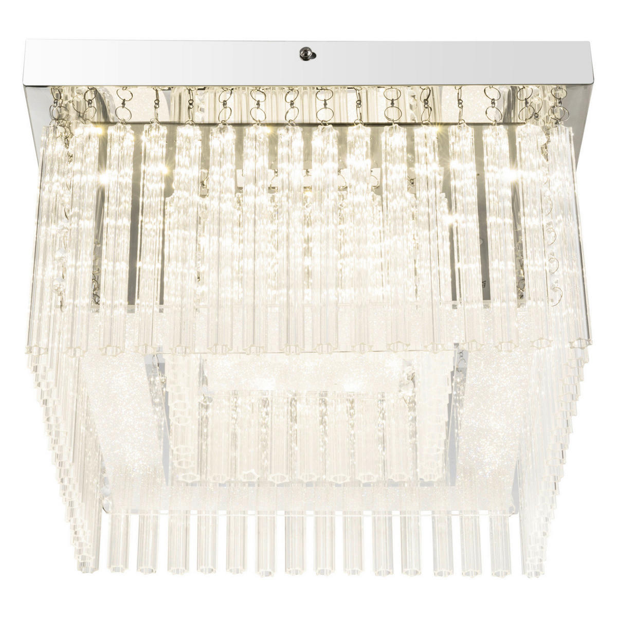 LED-DECKENLEUCHTE 36/36/21.5 cm   - Chromfarben, Basics, Glas/Metall (36/36/21.5cm) - Globo