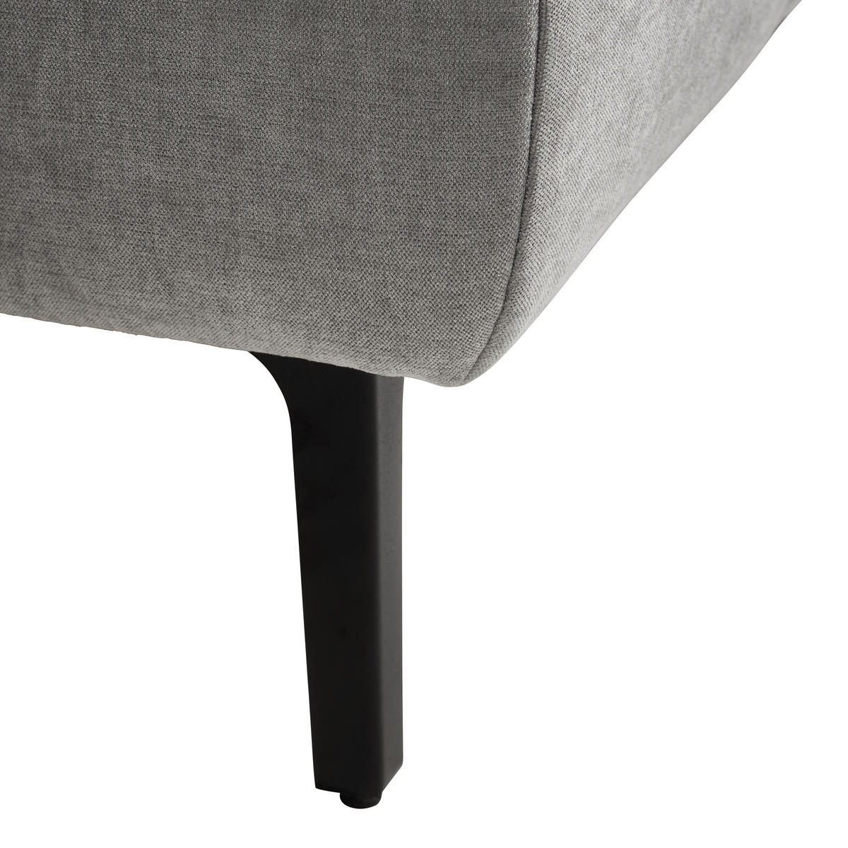 ECKSOFA in Chenille Grau  - Schwarz/Grau, Design, Textil/Metall (311/167cm) - Xora