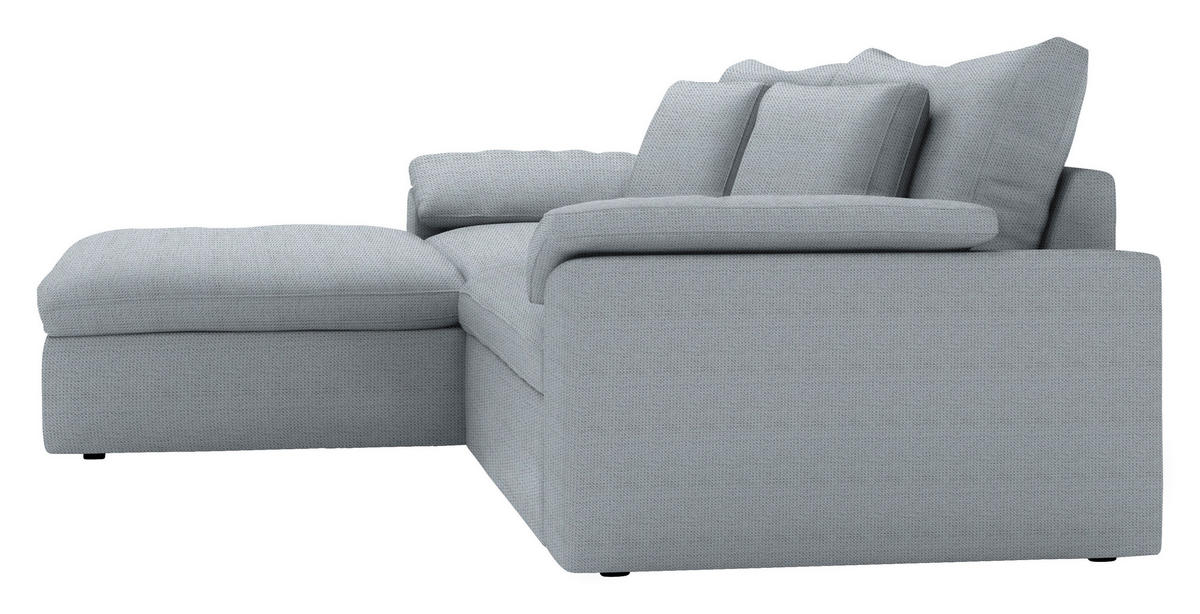 ECKSOFA  Chenille Hellgrau  - Hellgrau/Schwarz, Modern, Kunststoff/Textil (198/306cm) - Carryhome