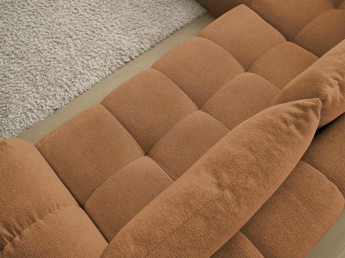 ECKSCHLAFSOFA EVEREST  mit Rücken echt, Armteil links, Armteil rechts Flachgewebe Orange  - Schwarz/Orange, MODERN, Kunststoff/Textil (320/212cm)