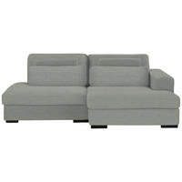ECKSOFA in Cord, Velours Hellgrau  - Hellgrau/Schwarz, Design, Kunststoff/Textil (223/158cm) - Lomoco