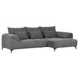 ECKSOFA in Cord Dunkelgrau  - Dunkelgrau/Schwarz, KONVENTIONELL, Textil/Metall (311/176cm) - Carryhome