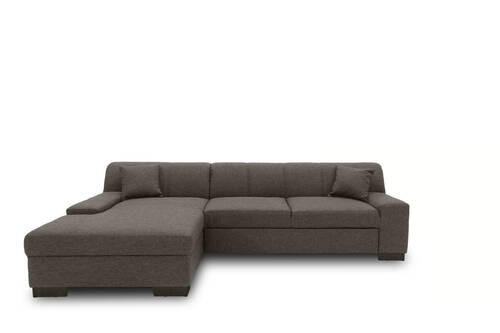 ECKSOFA Grau Webstoff  - Wengefarben/Grau, Design, Holz/Textil (153/268cm) - MID.YOU