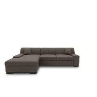 ECKSOFA Grau Webstoff  - Wengefarben/Grau, Design, Holz/Textil (153/268cm) - MID.YOU